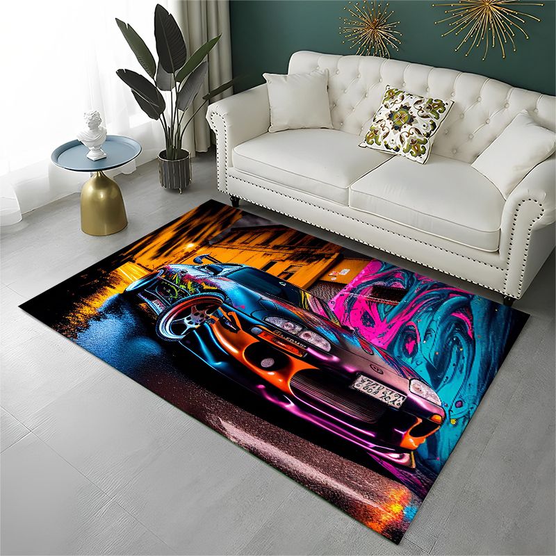 Kids Outdoor Area - Raceauto T-Toyoto Sign Antislip Vloerkleed voor